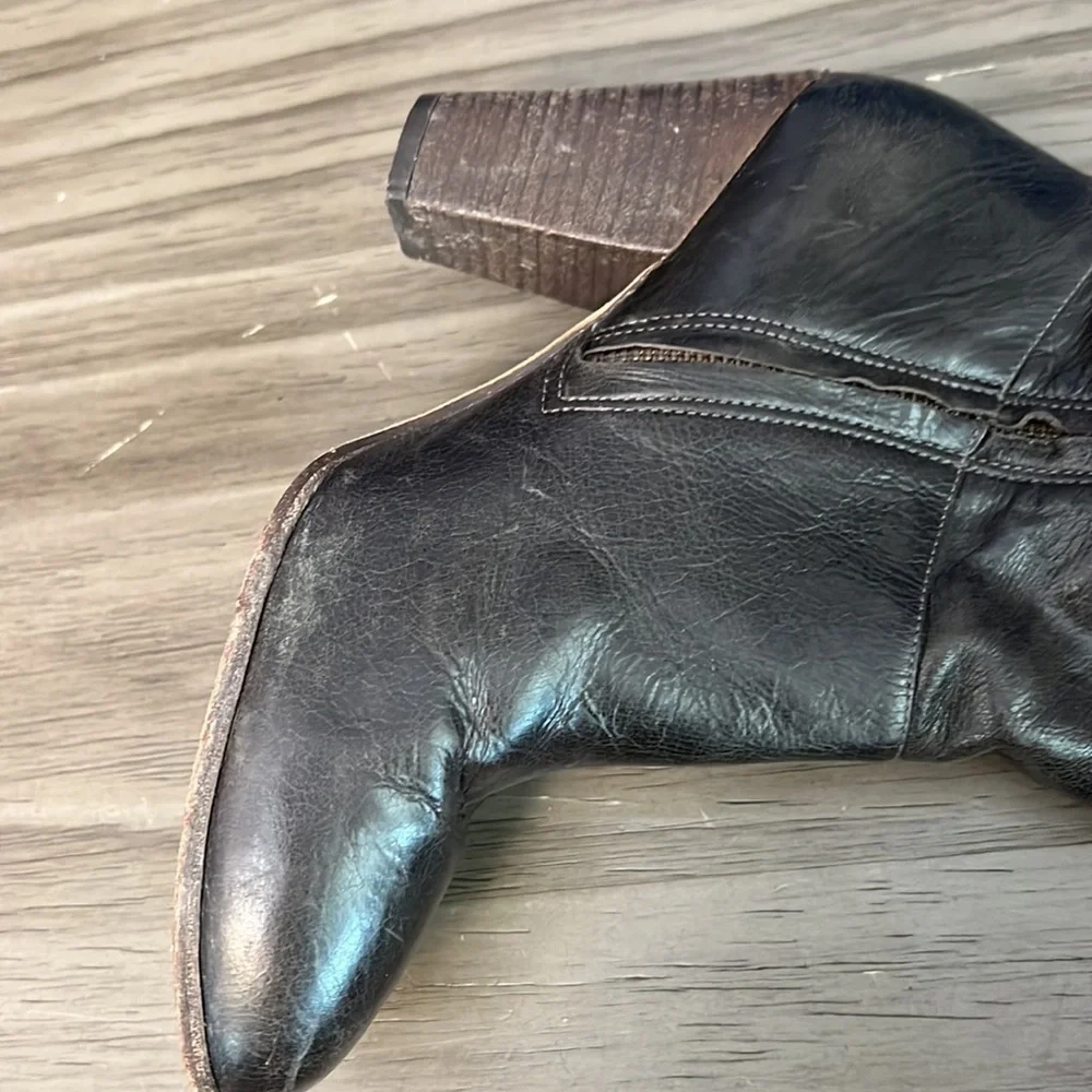POUR LA VICTOIRE OVER THE KNEE BROWN LEATHER BADDIE BOOTS 8
